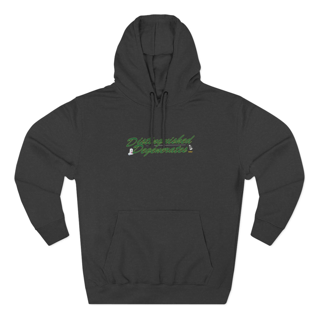 "Distinguished Degenerates" Fleece Hoodie – Soft Three-Panel Pullover