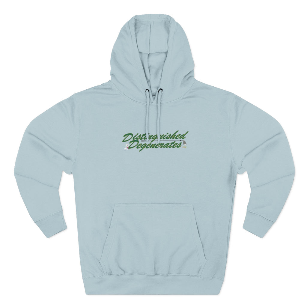 "Distinguished Degenerates" Fleece Hoodie – Soft Three-Panel Pullover