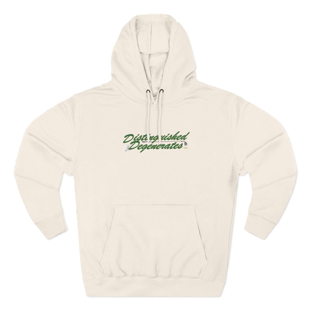"Distinguished Degenerates" Fleece Hoodie – Soft Three-Panel Pullover